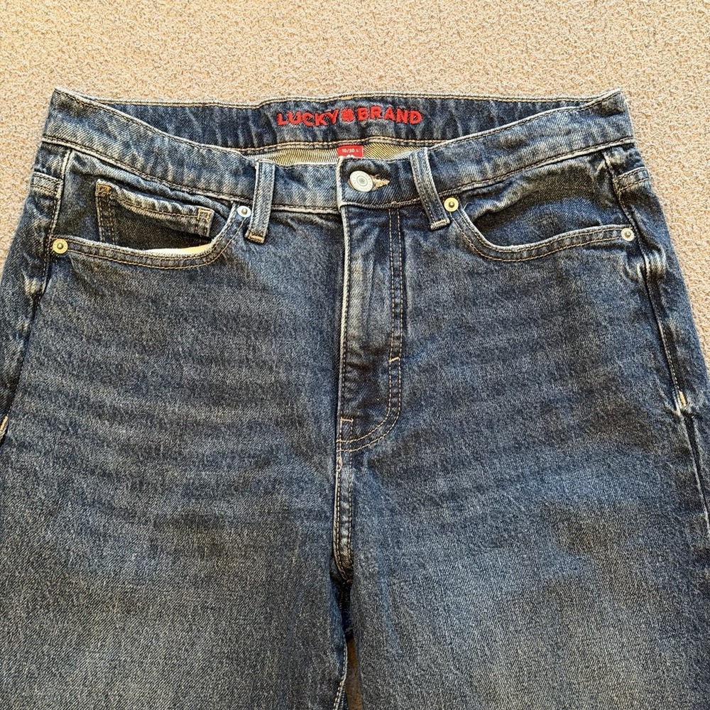 LUCKY BRAND Jeans ZOE High Rise Straight Leg Medium Wash Denim Women's 10/30L - Picture 2 of 16